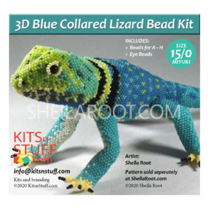 Blue Collared Lizard <br>15/0 Bead Kit