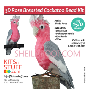 Rose Breasted Cockatoo 15/0 Bead Kit