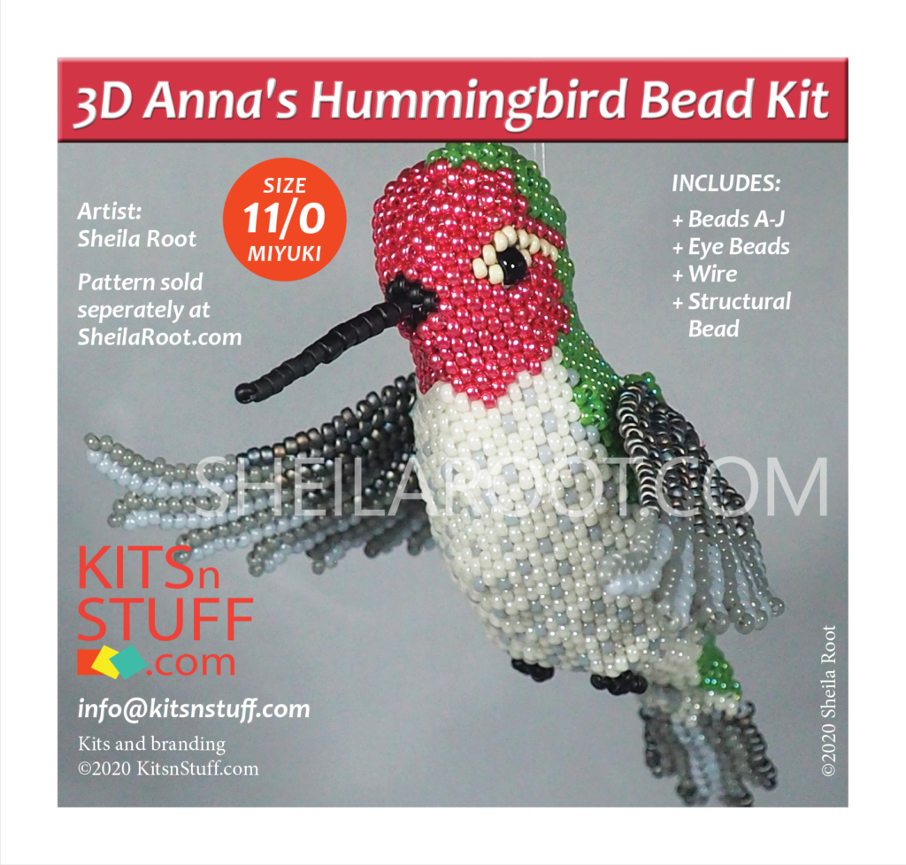 HummingbirdAnna’s15/0 & 11/0 Bead Kits – KitsnStuff.com