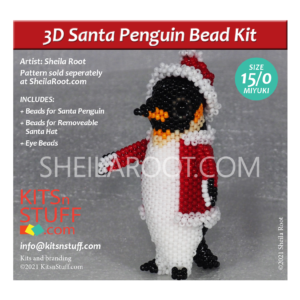 Penguin<br> Santa with Hat 15/0 Bead Kit