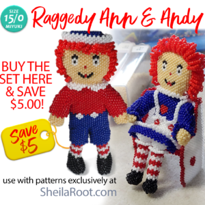 Raggedy Ann<br>& Andy SET<br>15/0 Bead Kits
