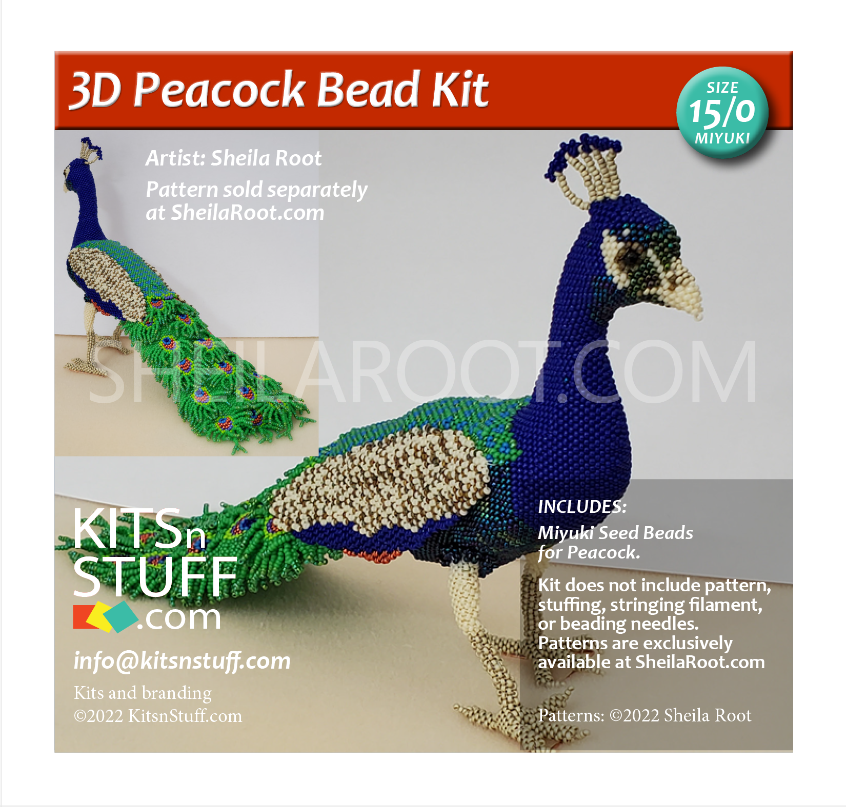 Peacock <BR>15/0 Bead Kit