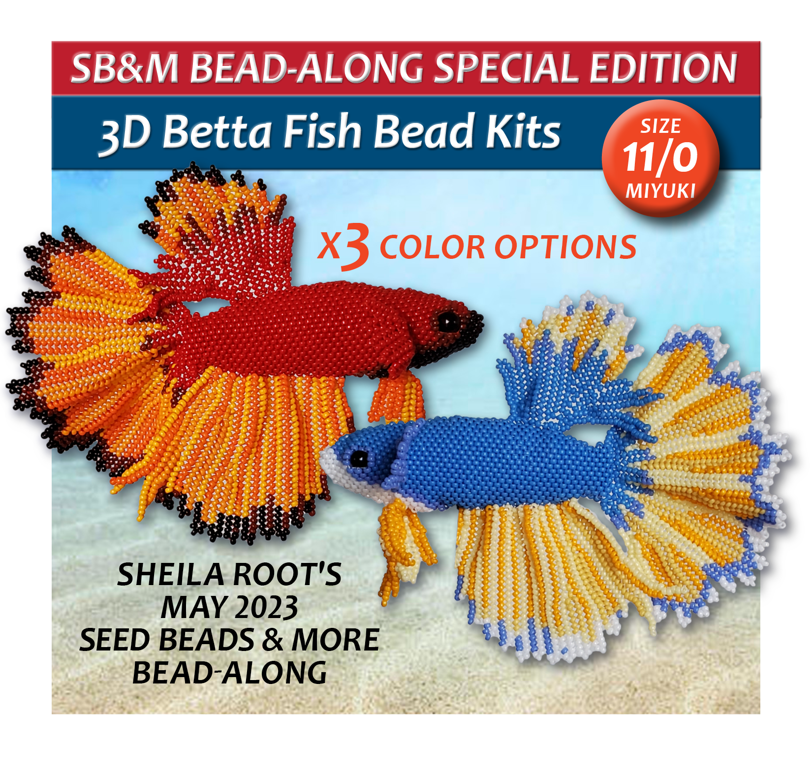 Bead-Along Betta, All Color Options, 11/0 Bead Kits
