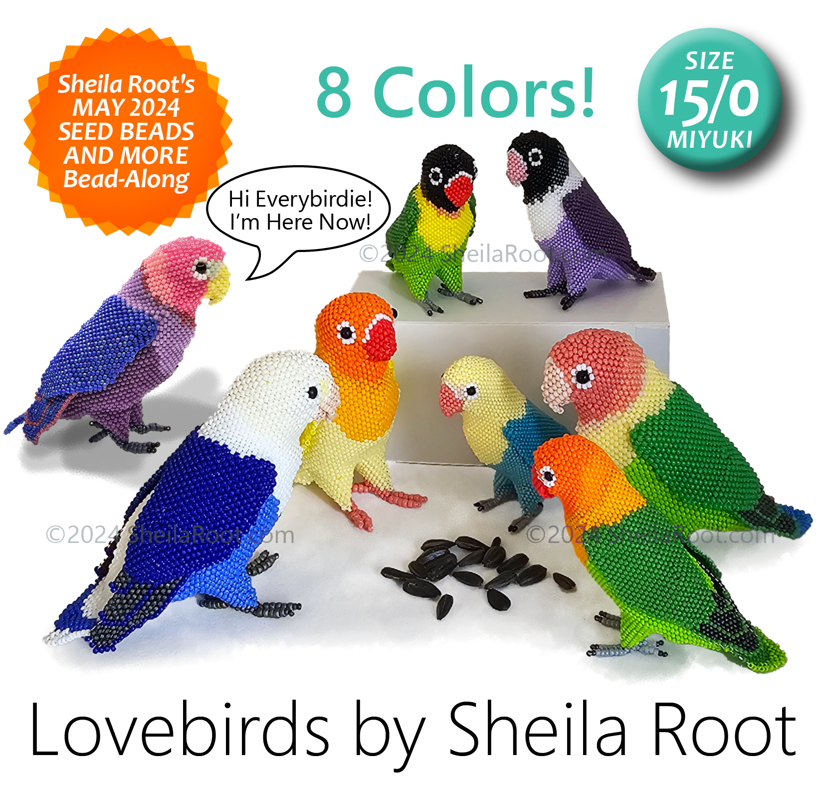 Lovebirds<BR><B>Size 15/0 x8 Colors<BR>Bead Kits</B>