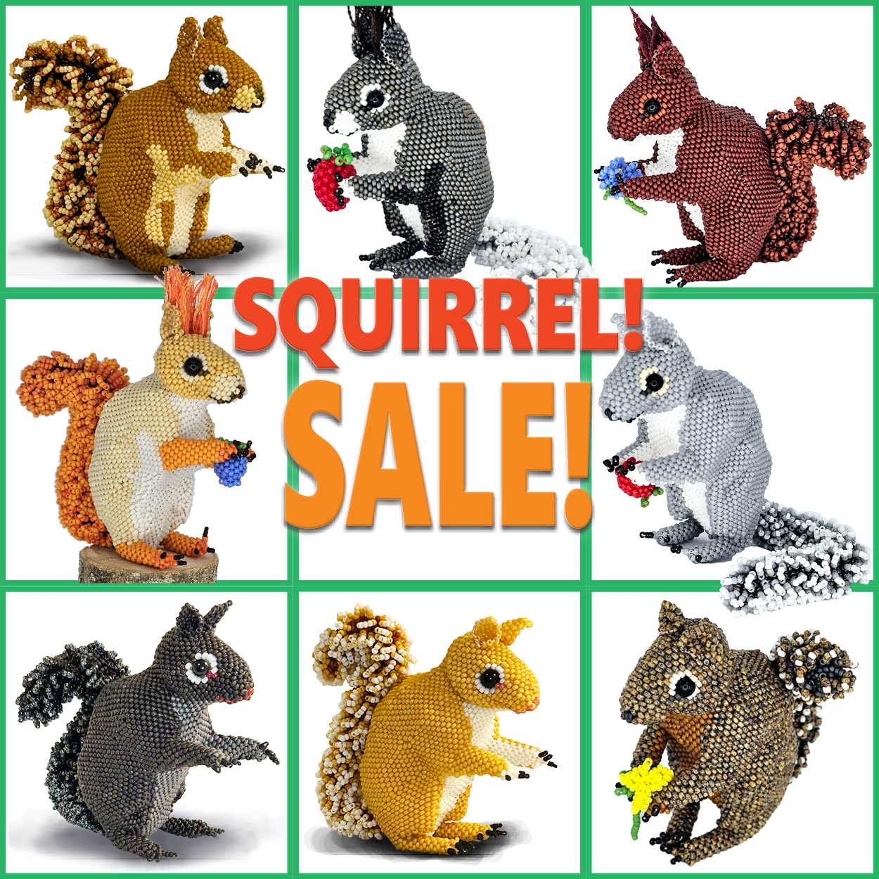 Squirrel Size 11/0 <br>8 Color Options!