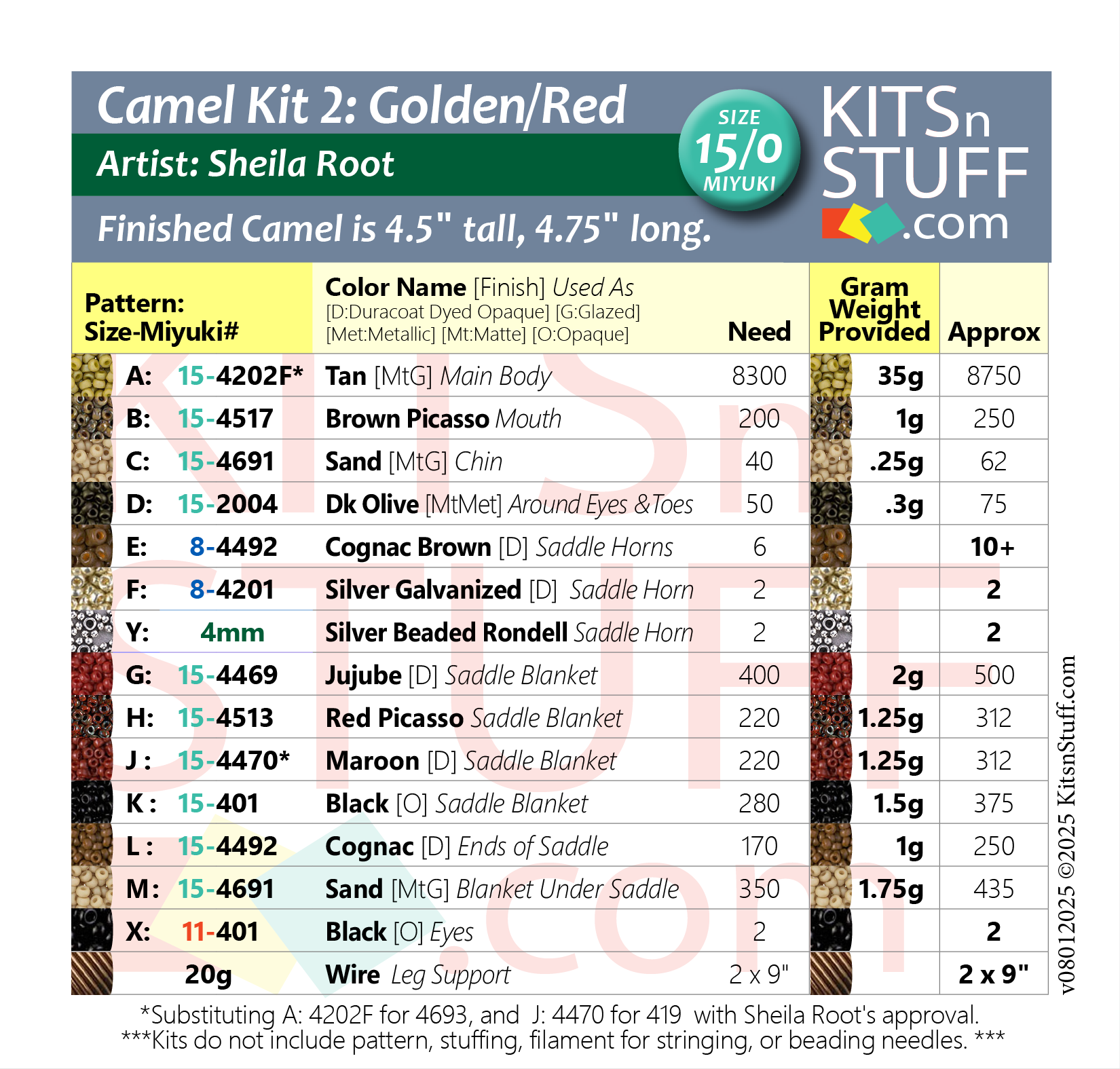 Nativity Camel <br>15/0 Bead Kits - Image 5