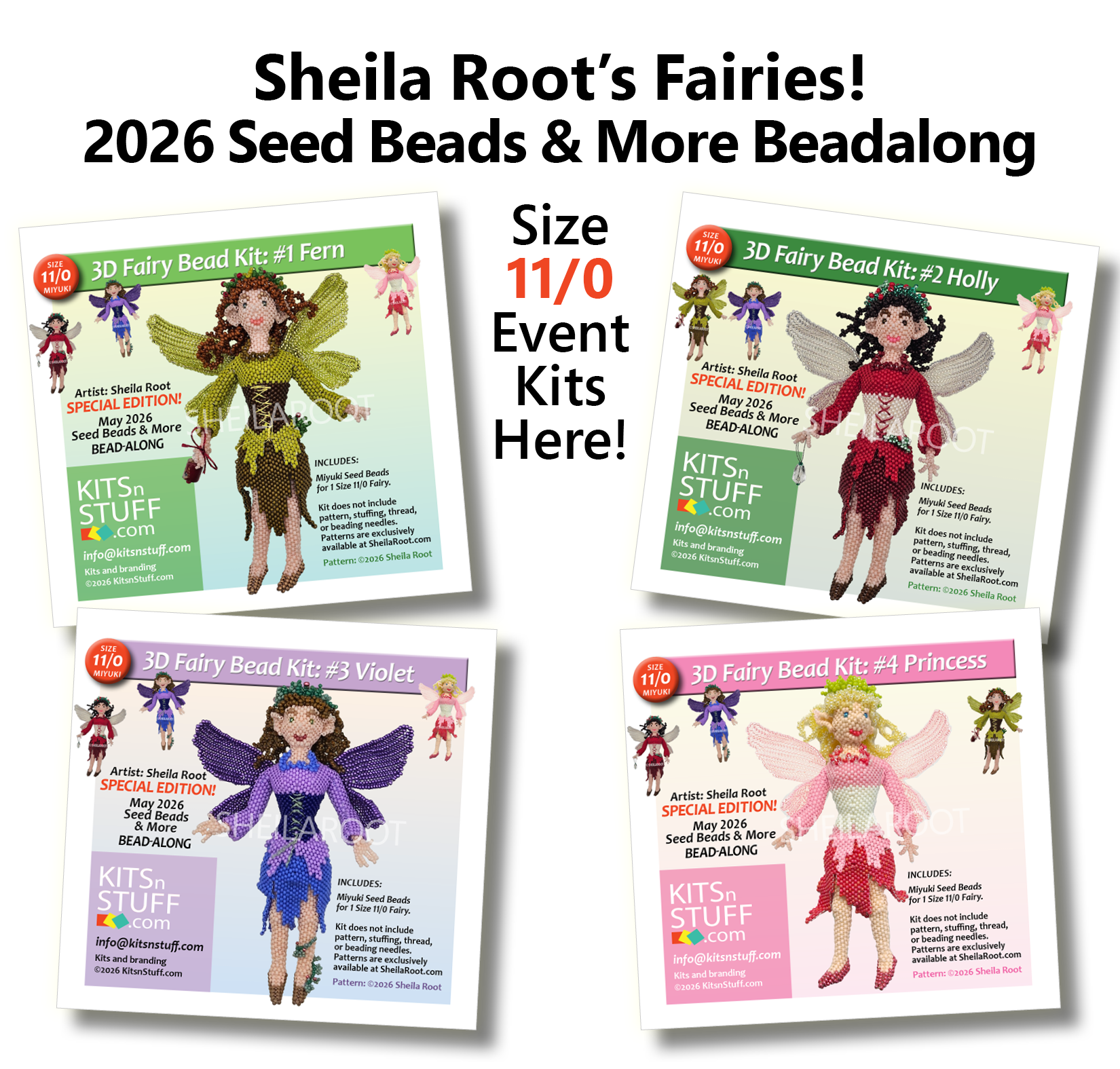 Fairy<BR><B>Size 11/0 x4 Colors<BR>Bead Kits</B>