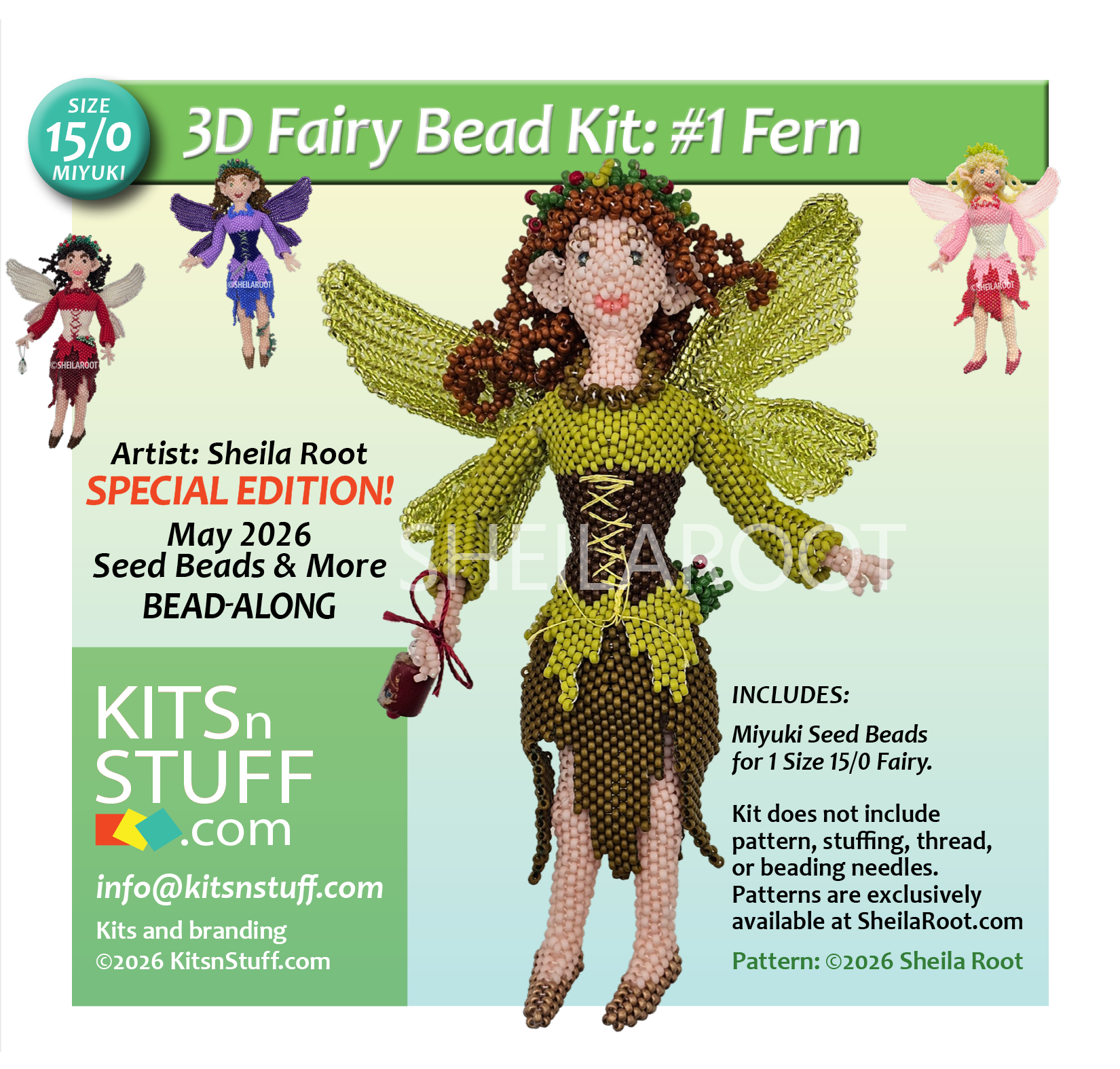 Fairy<BR><B>Size 15/0 x4 Colors<BR>Bead Kits</B> - Image 2
