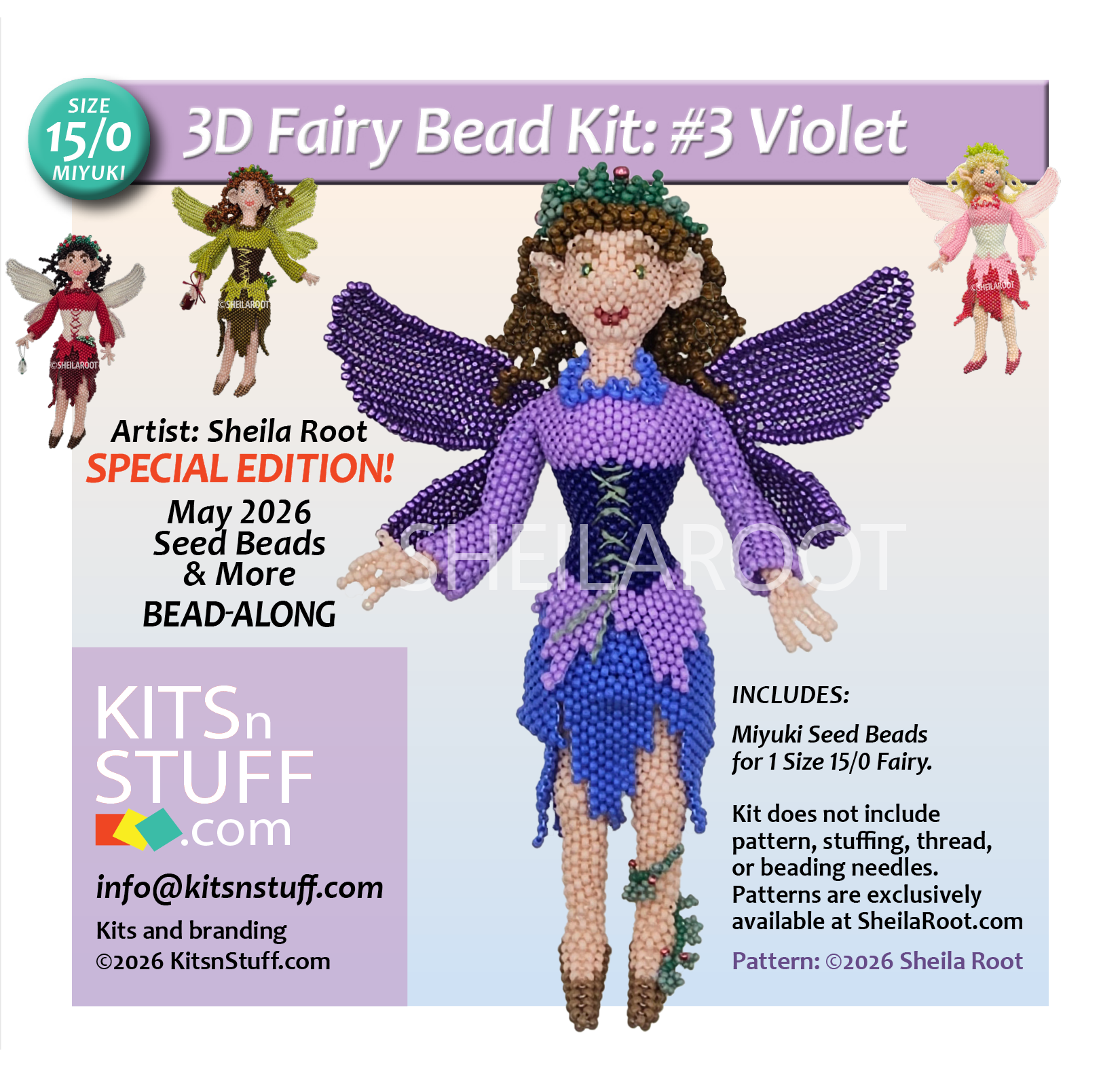 Fairy<BR><B>Size 15/0 x4 Colors<BR>Bead Kits</B> - Image 6