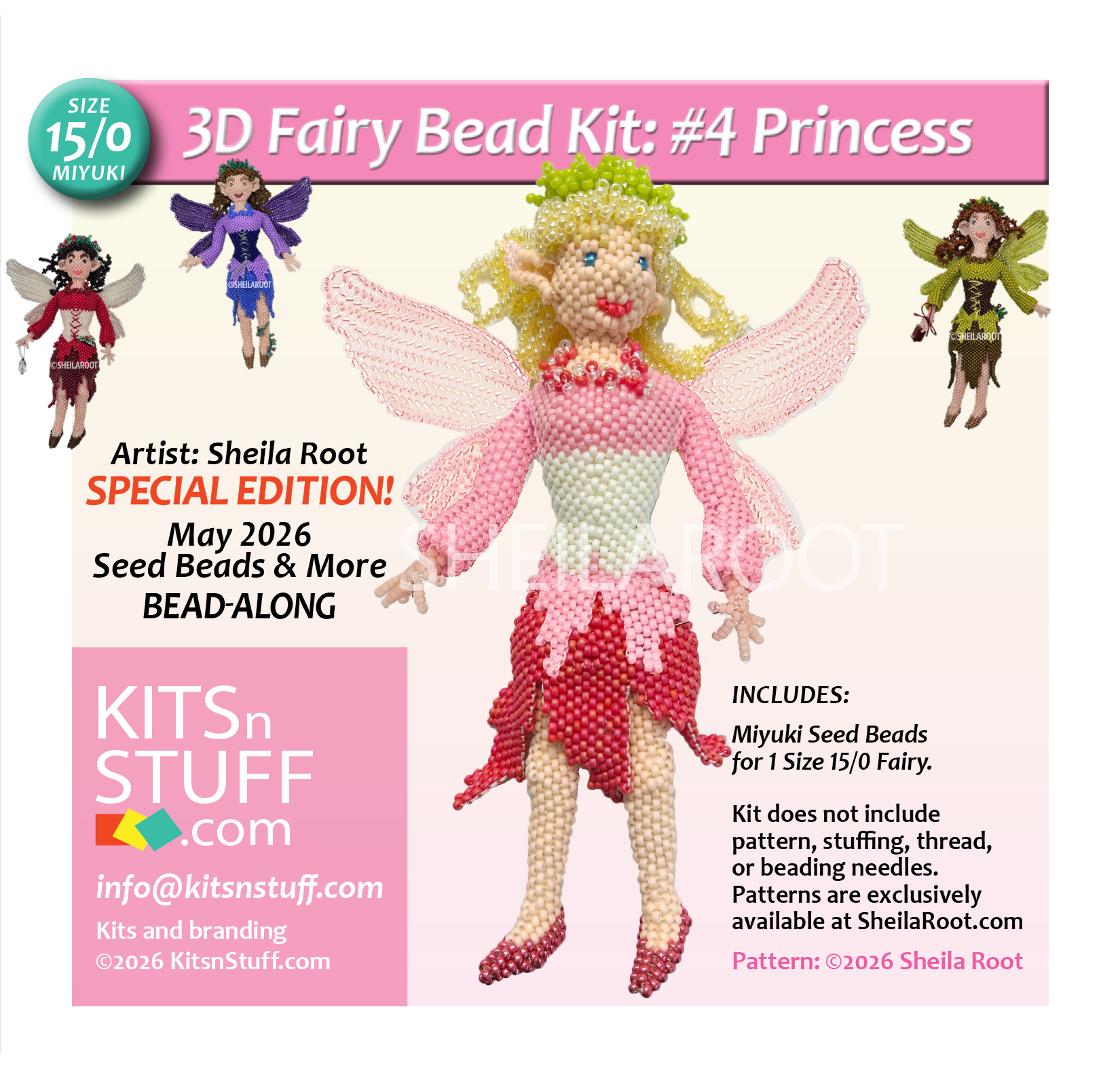 Fairy<BR><B>Size 15/0 x4 Colors<BR>Bead Kits</B> - Image 8