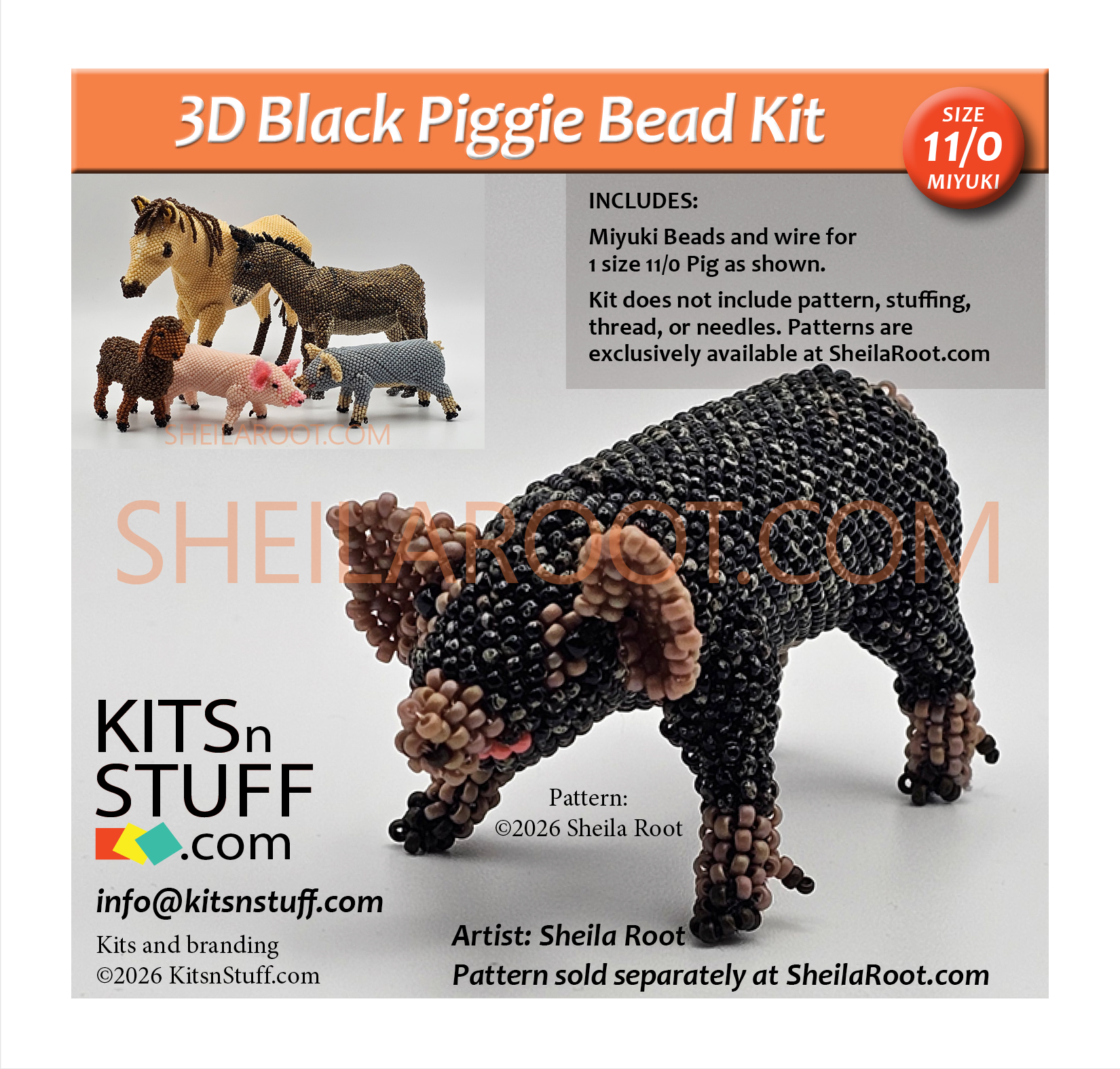 Pigs!<BR><B>Size 15/0 & 11/0<BR>Bead Kits</B> - Image 4