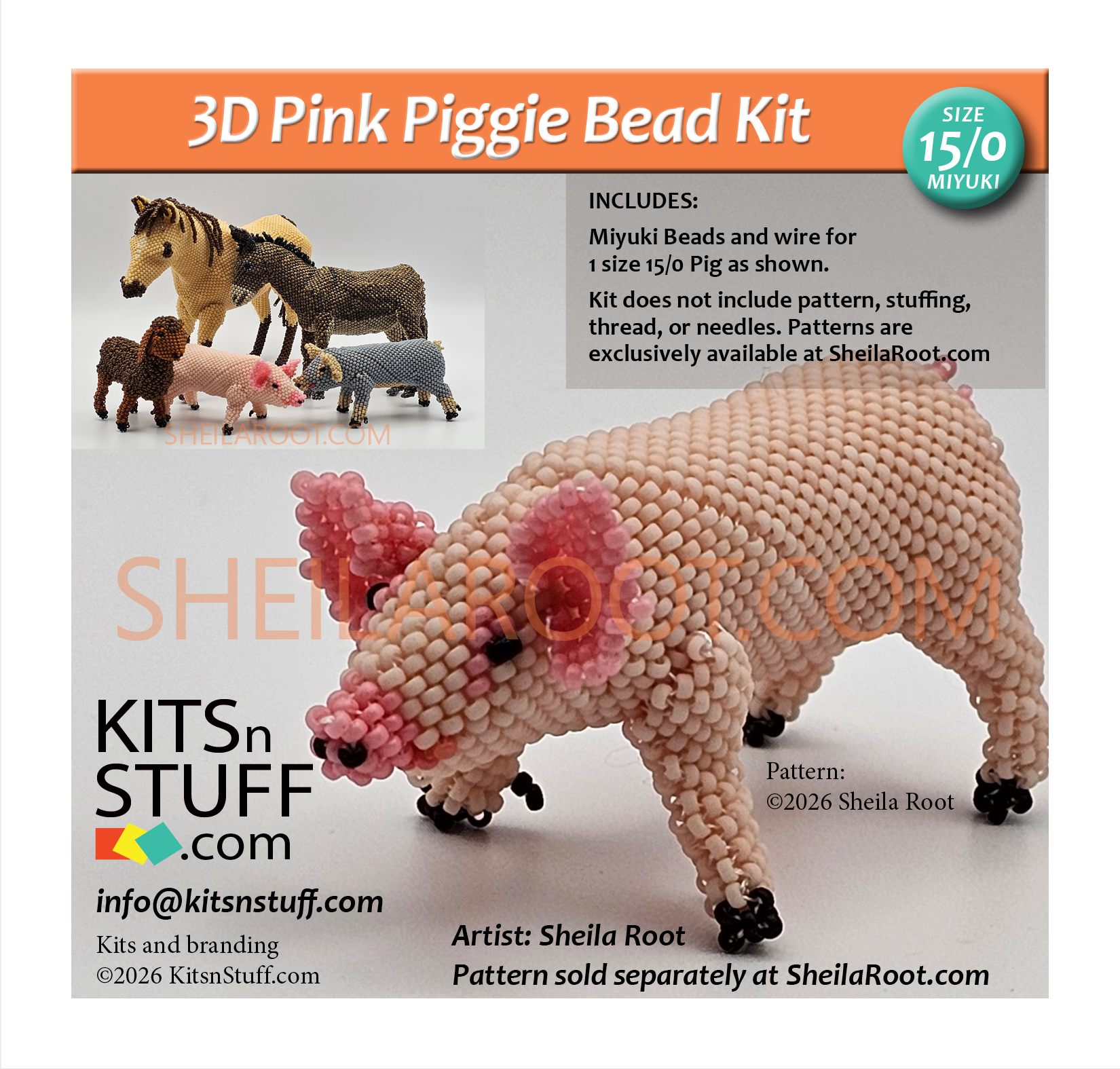 Pigs!<BR><B>Size 15/0 & 11/0<BR>Bead Kits</B> - Image 8