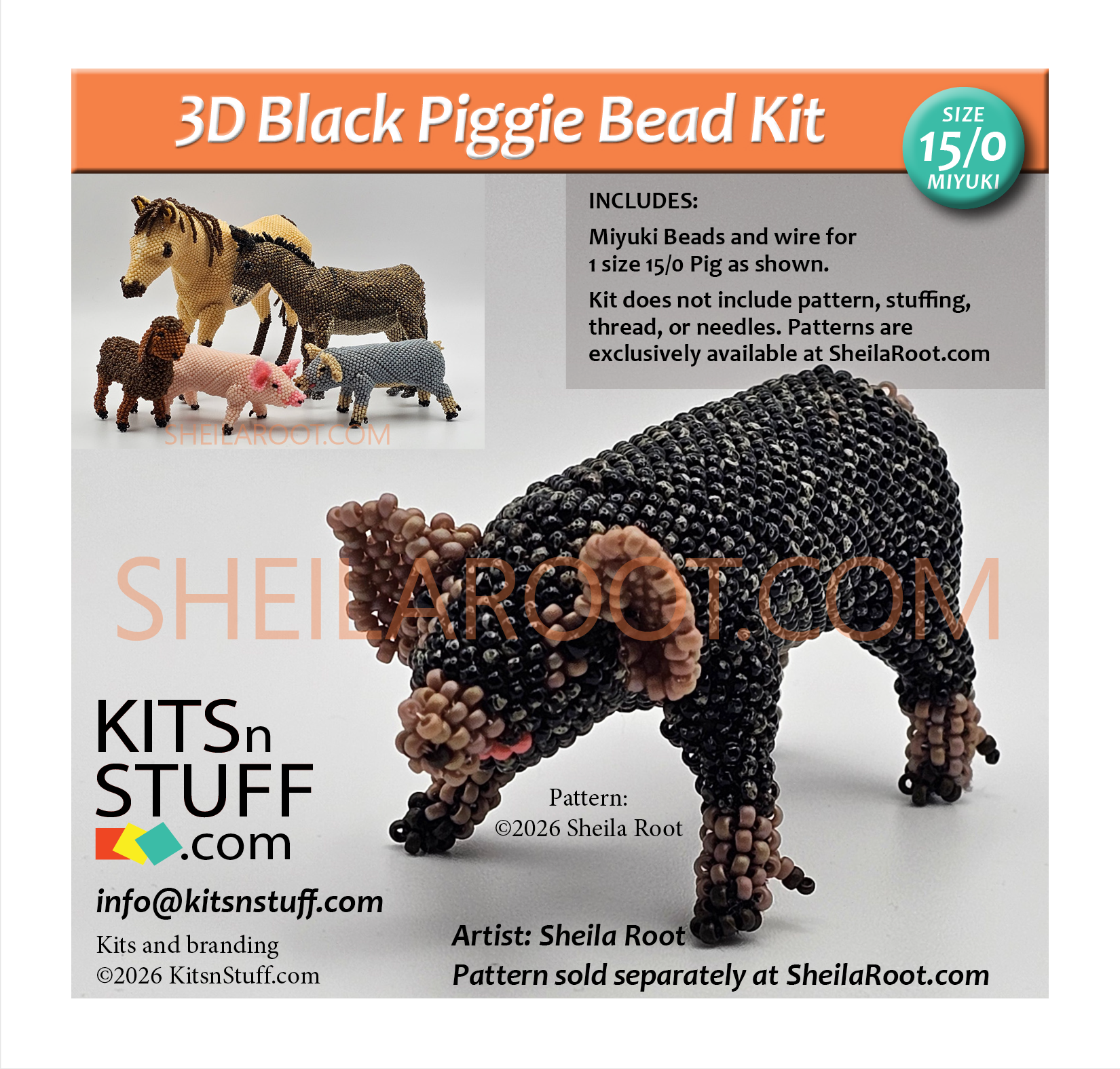 Pigs!<BR><B>Size 15/0 & 11/0<BR>Bead Kits</B> - Image 10