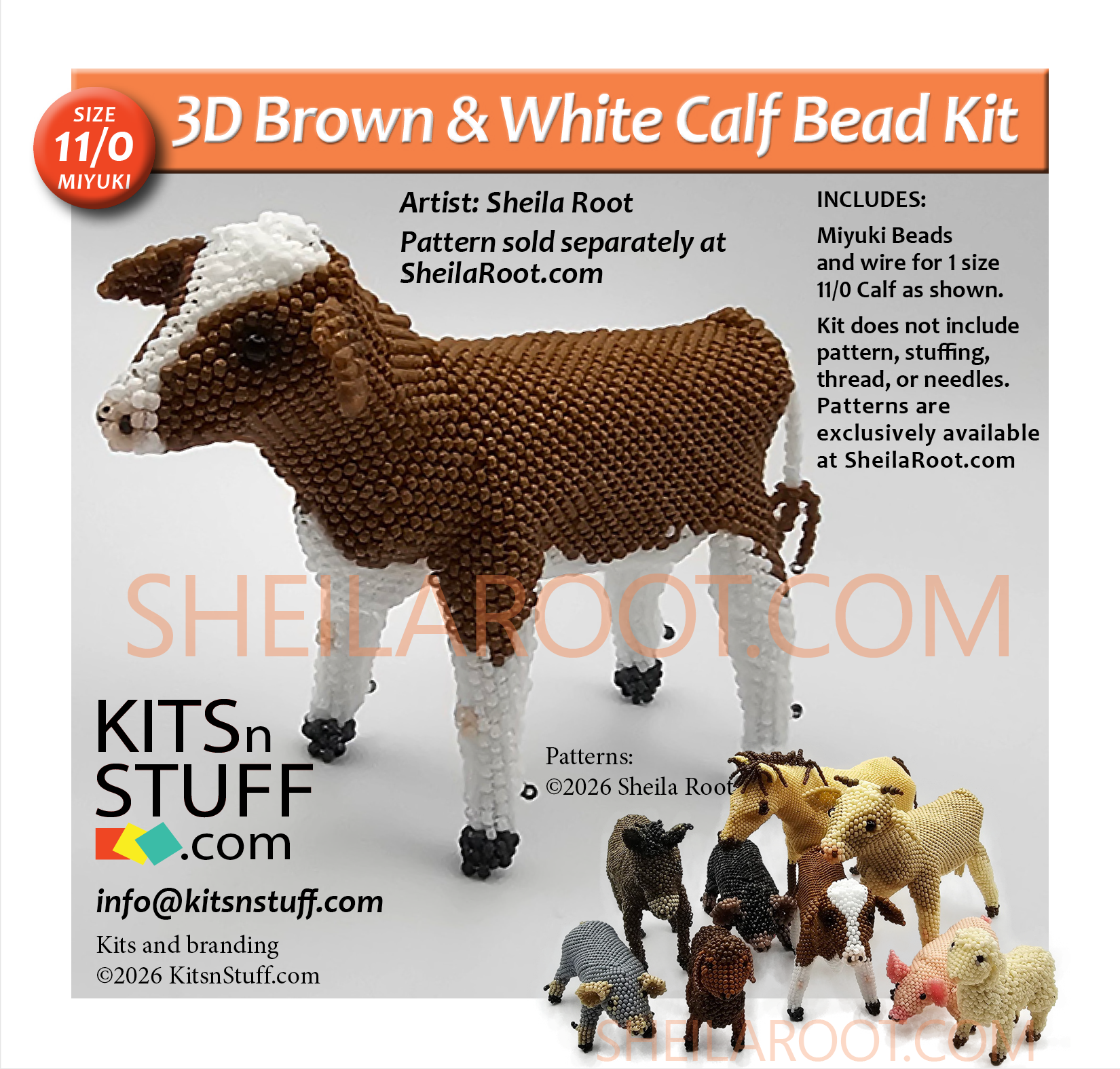 Cows!<BR><B>Size 15/0 & 11/0<BR>Bead Kits</B> - Image 8