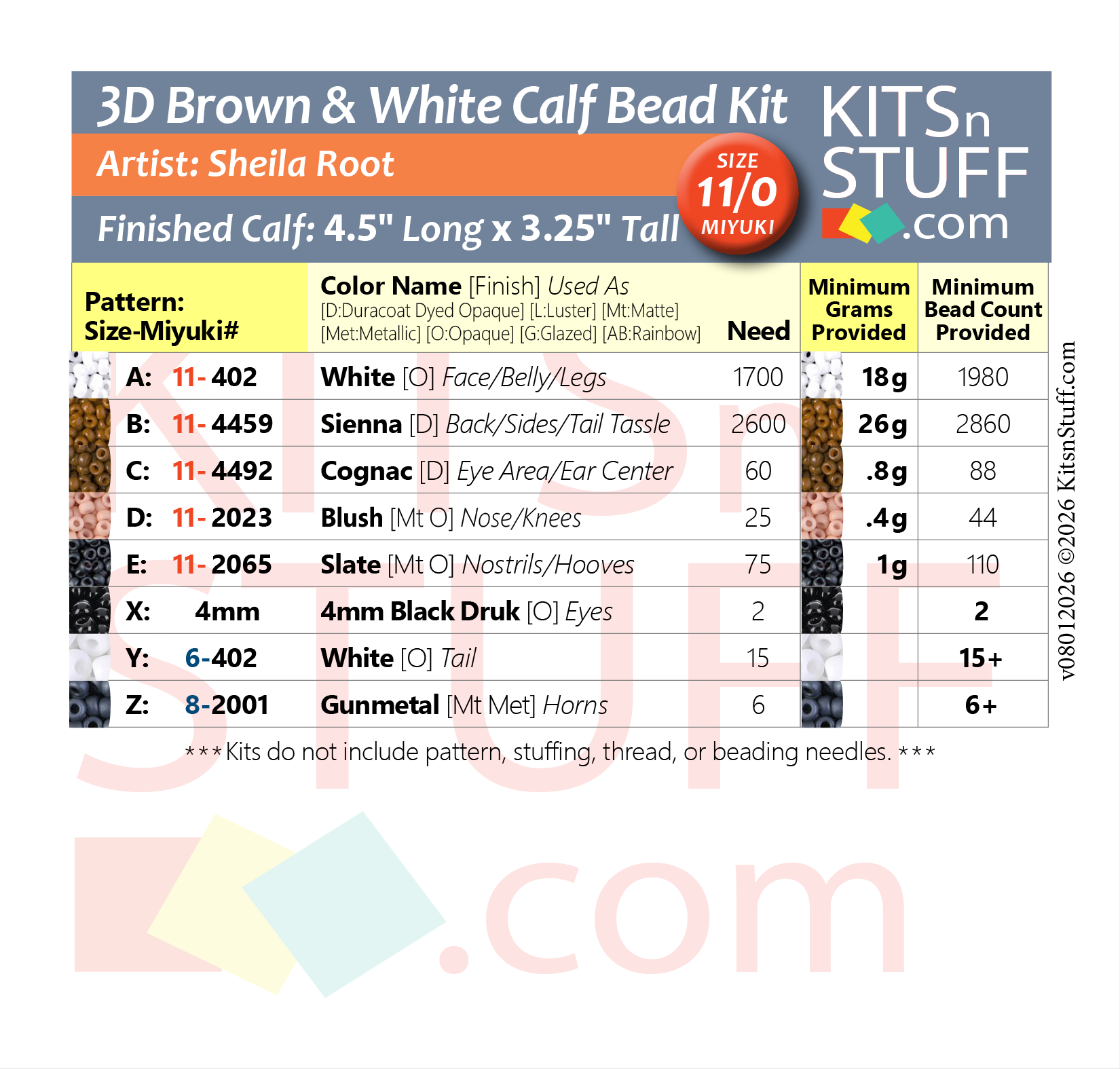 Cows!<BR><B>Size 15/0 & 11/0<BR>Bead Kits</B> - Image 9