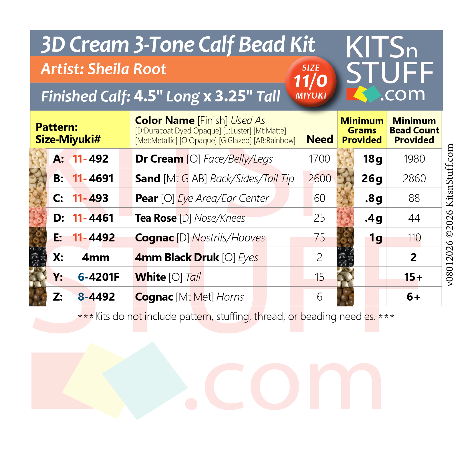 Cows!<BR><B>Size 15/0 & 11/0<BR>Bead Kits</B> - Image 7