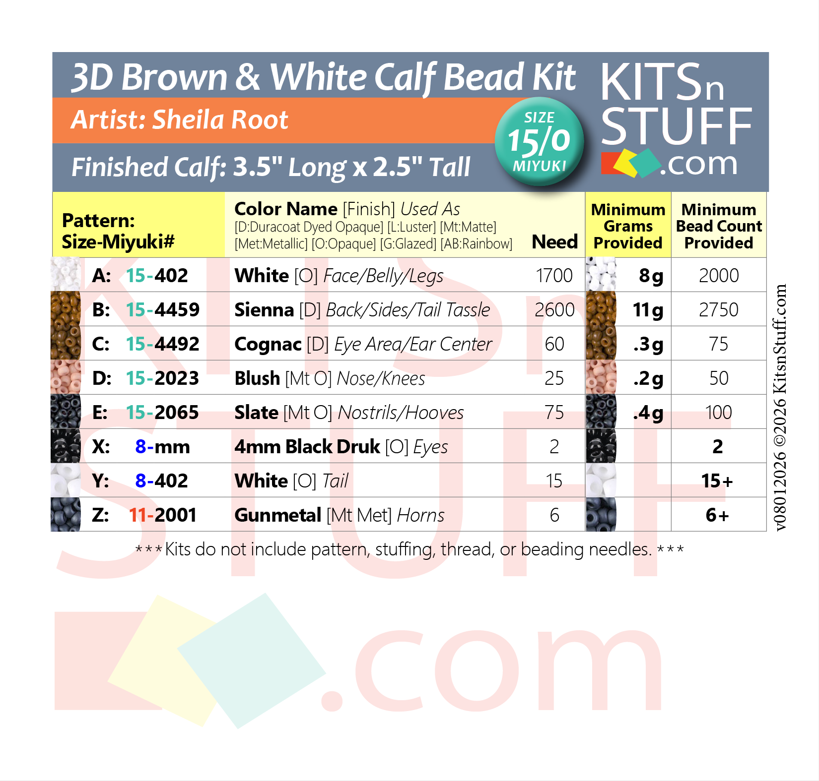 Cows!<BR><B>Size 15/0 & 11/0<BR>Bead Kits</B> - Image 5