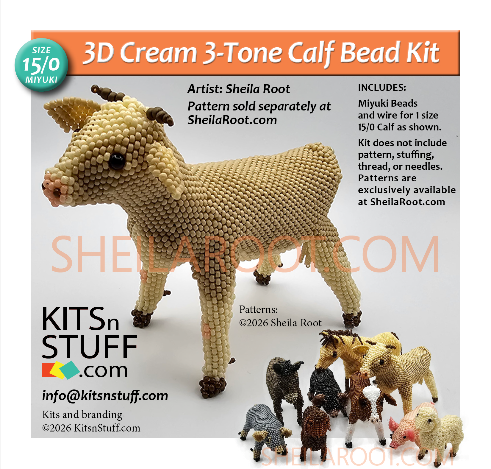 Cows!<BR><B>Size 15/0 & 11/0<BR>Bead Kits</B> - Image 2