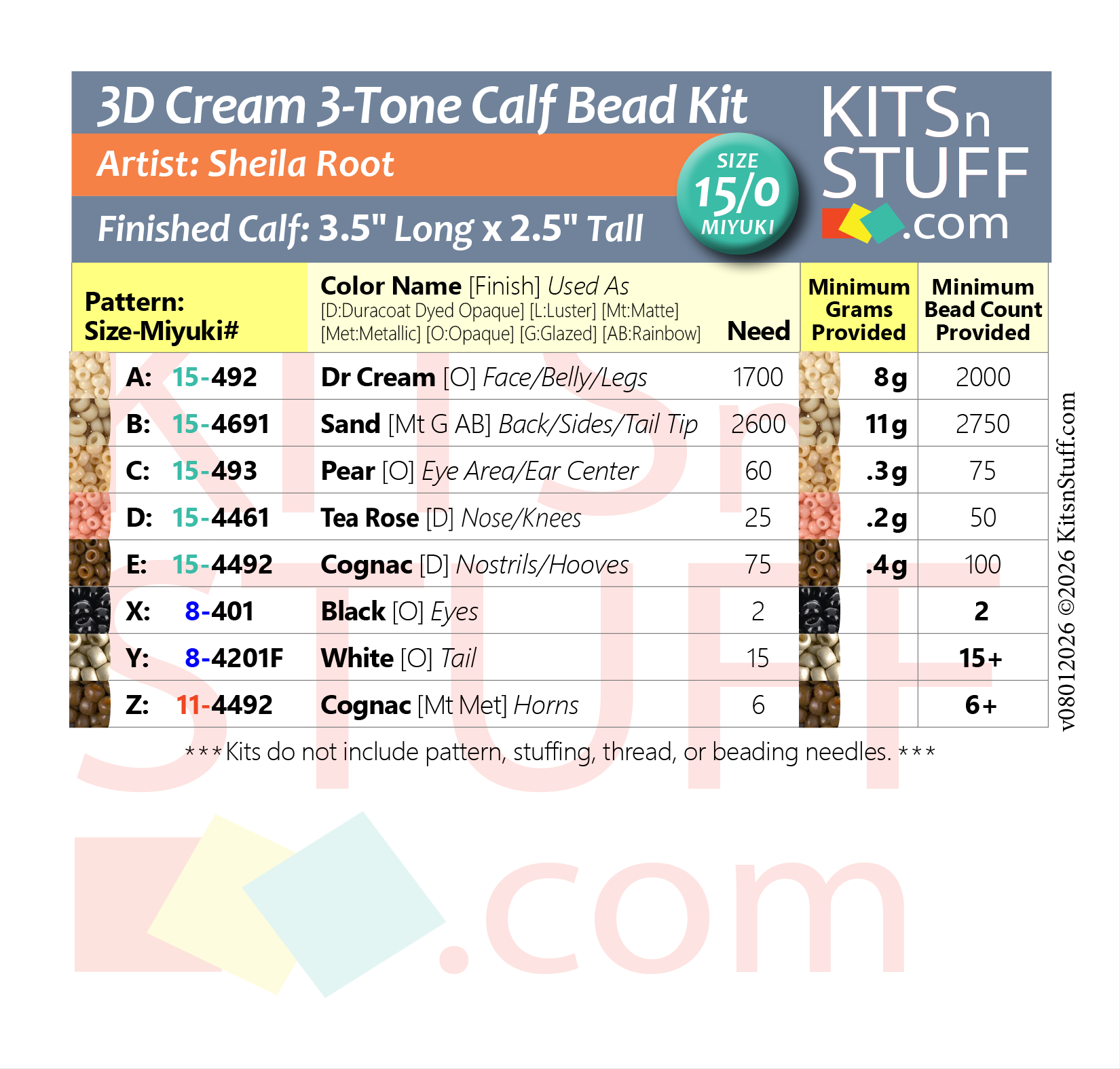 Cows!<BR><B>Size 15/0 & 11/0<BR>Bead Kits</B> - Image 3
